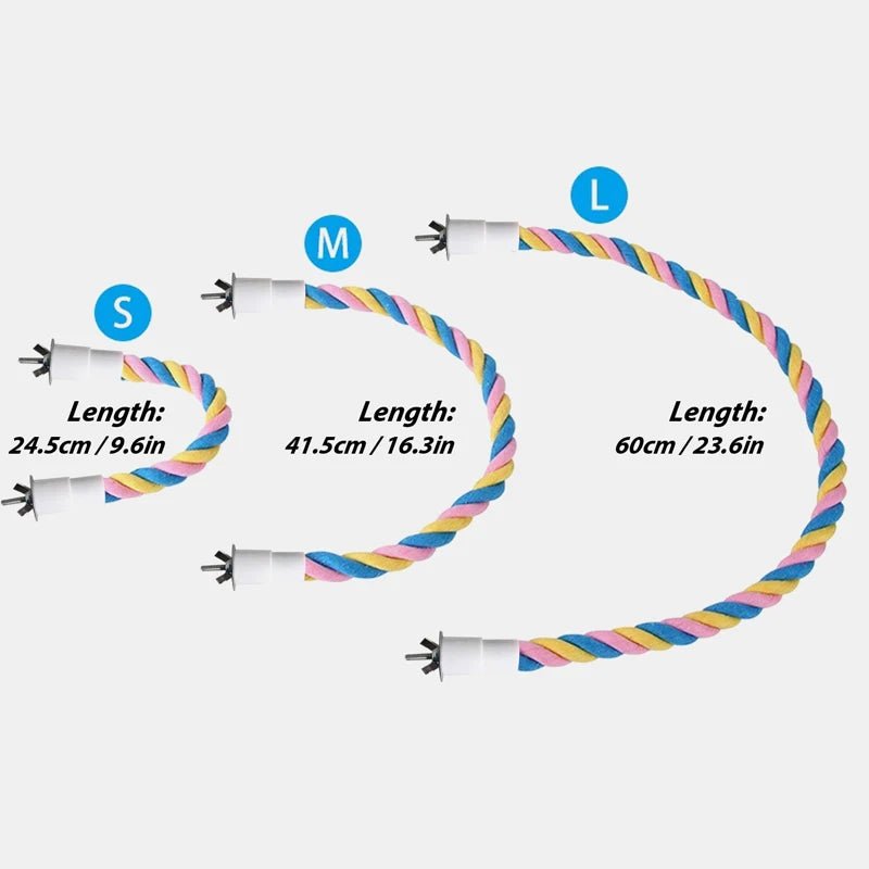 Wholesale Bulk Pet Bird Bite Toys Parrot Color Cotton Rope Toys Elastic Parrot Climbing Toys Sturdy Bird Swing Harness Cage Pet Toy Swing Stand - Furbury