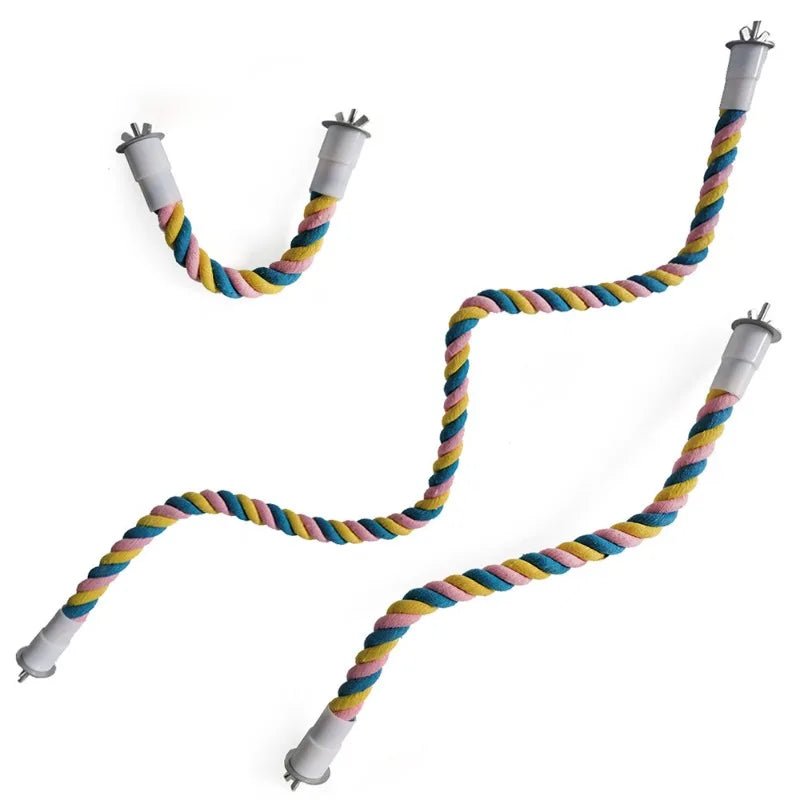 Wholesale Bulk Pet Bird Bite Toys Parrot Color Cotton Rope Toys Elastic Parrot Climbing Toys Sturdy Bird Swing Harness Cage Pet Toy Swing Stand - Furbury