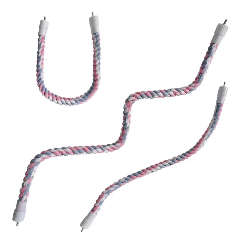 Wholesale Bulk Pet Bird Bite Toys Parrot Color Cotton Rope Toys Elastic Parrot Climbing Toys Sturdy Bird Swing Harness Cage Pet Toy Swing Stand - Furbury