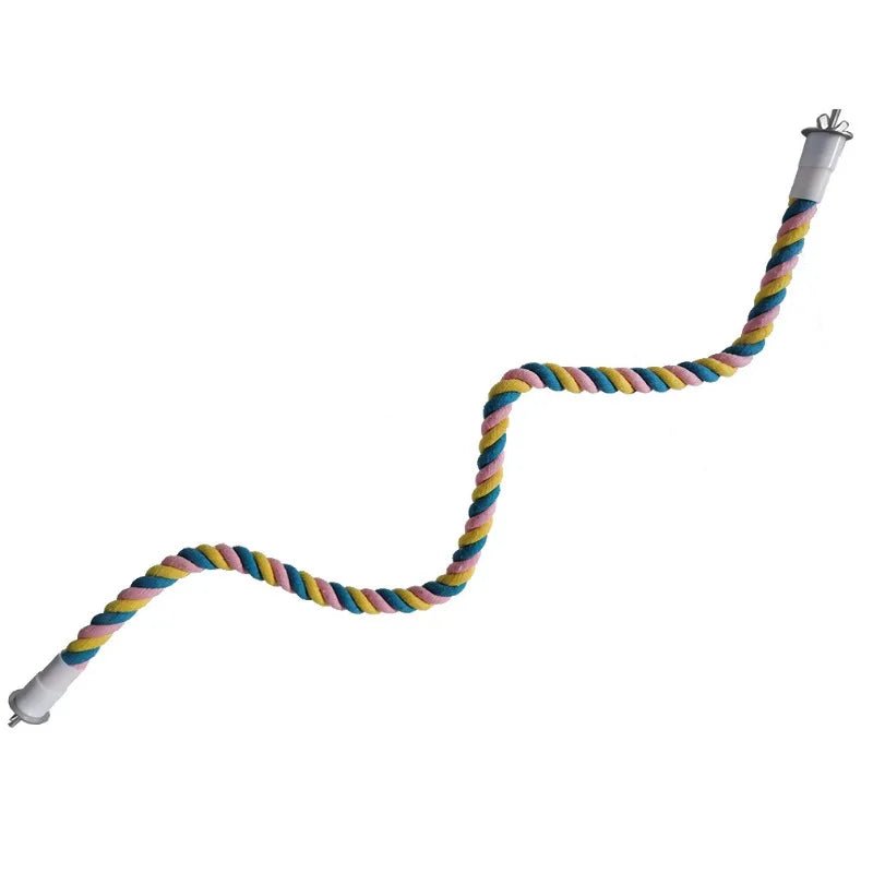 Wholesale Bulk Pet Bird Bite Toys Parrot Color Cotton Rope Toys Elastic Parrot Climbing Toys Sturdy Bird Swing Harness Cage Pet Toy Swing Stand - Furbury