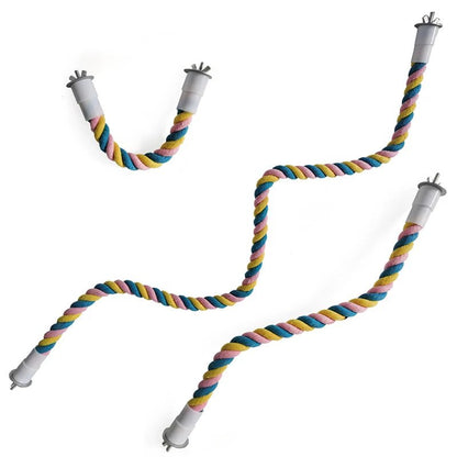 Wholesale Bulk Pet Bird Bite Toys Parrot Color Cotton Rope Toys Elastic Parrot Climbing Toys Sturdy Bird Swing Harness Cage Pet Toy Swing Stand - Furbury