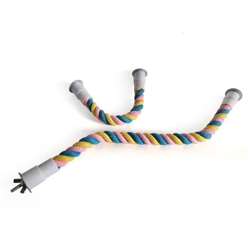 Wholesale Bulk Pet Bird Bite Toys Parrot Color Cotton Rope Toys Elastic Parrot Climbing Toys Sturdy Bird Swing Harness Cage Pet Toy Swing Stand - Furbury