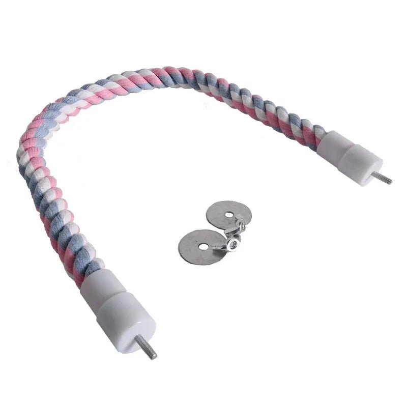 Wholesale Bulk Pet Bird Bite Toys Parrot Color Cotton Rope Toys Elastic Parrot Climbing Toys Sturdy Bird Swing Harness Cage Pet Toy Swing Stand - Furbury