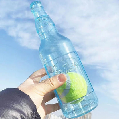 Wholesale Bulk Pet Chew Toy TPR Bite - resistance Beer Bottle with Tennis Ball Toy Puppy Teeth Grinding dog Chewing Squeaky Interactive Toys - Furbury