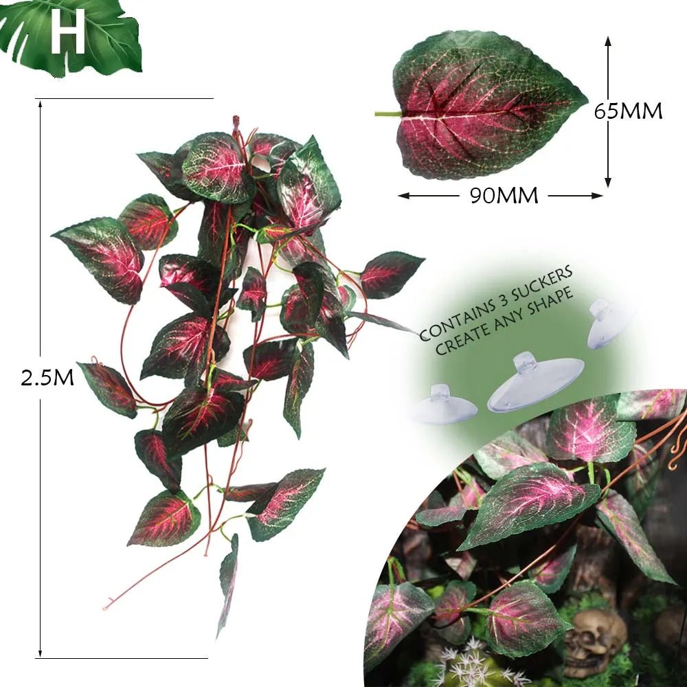 Wholesale Bulk Plant Decoration Reptile Plants With Suction Cup For Reptile Terrarium Amphibian Snake Lizard Climbing Pets Tank Habitat Decor - Furbury