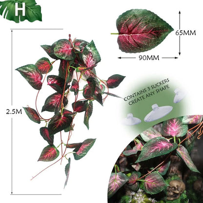 Wholesale Bulk Plant Decoration Reptile Plants With Suction Cup For Reptile Terrarium Amphibian Snake Lizard Climbing Pets Tank Habitat Decor - Furbury