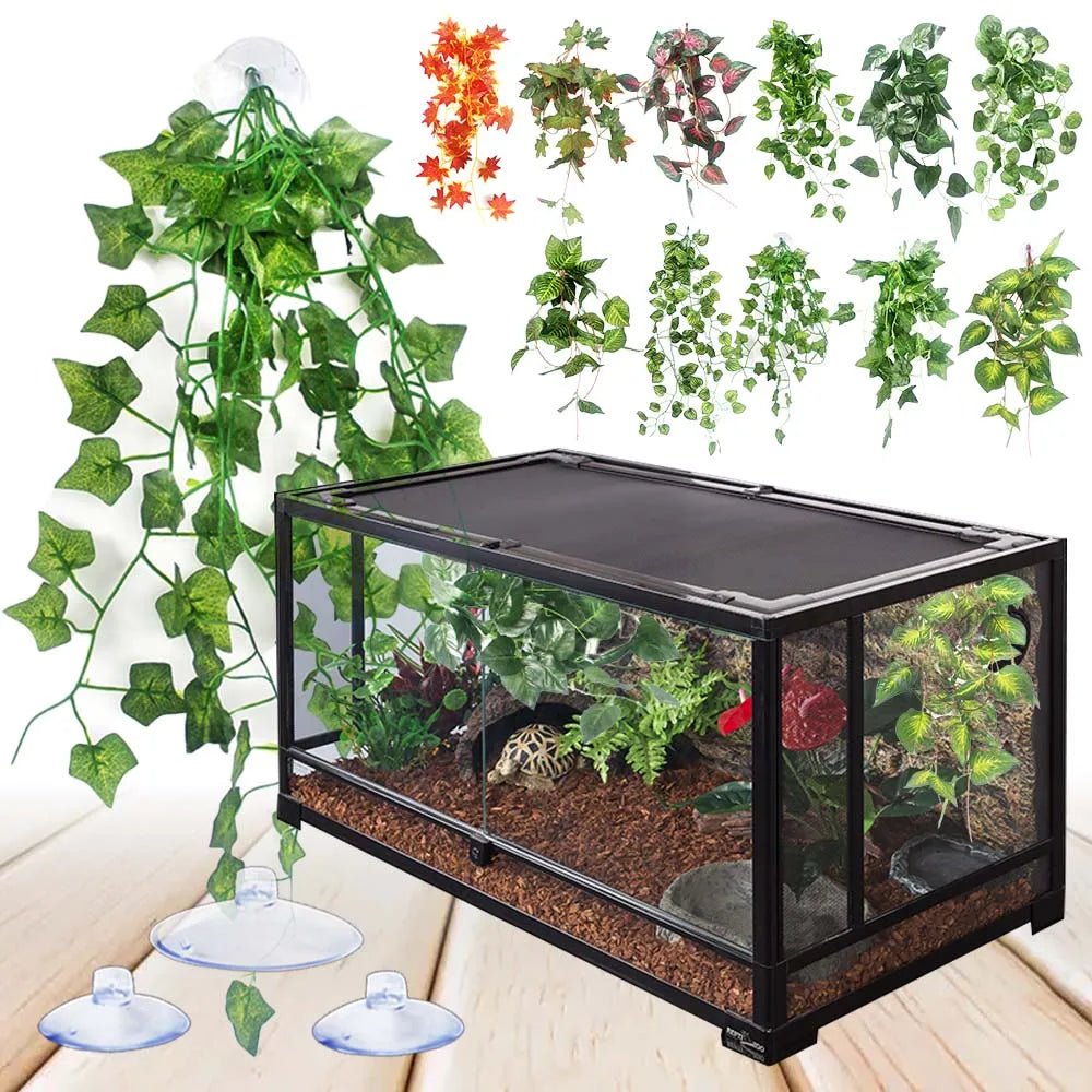 Wholesale Bulk Plant Decoration Reptile Plants With Suction Cup For Reptile Terrarium Amphibian Snake Lizard Climbing Pets Tank Habitat Decor - Furbury