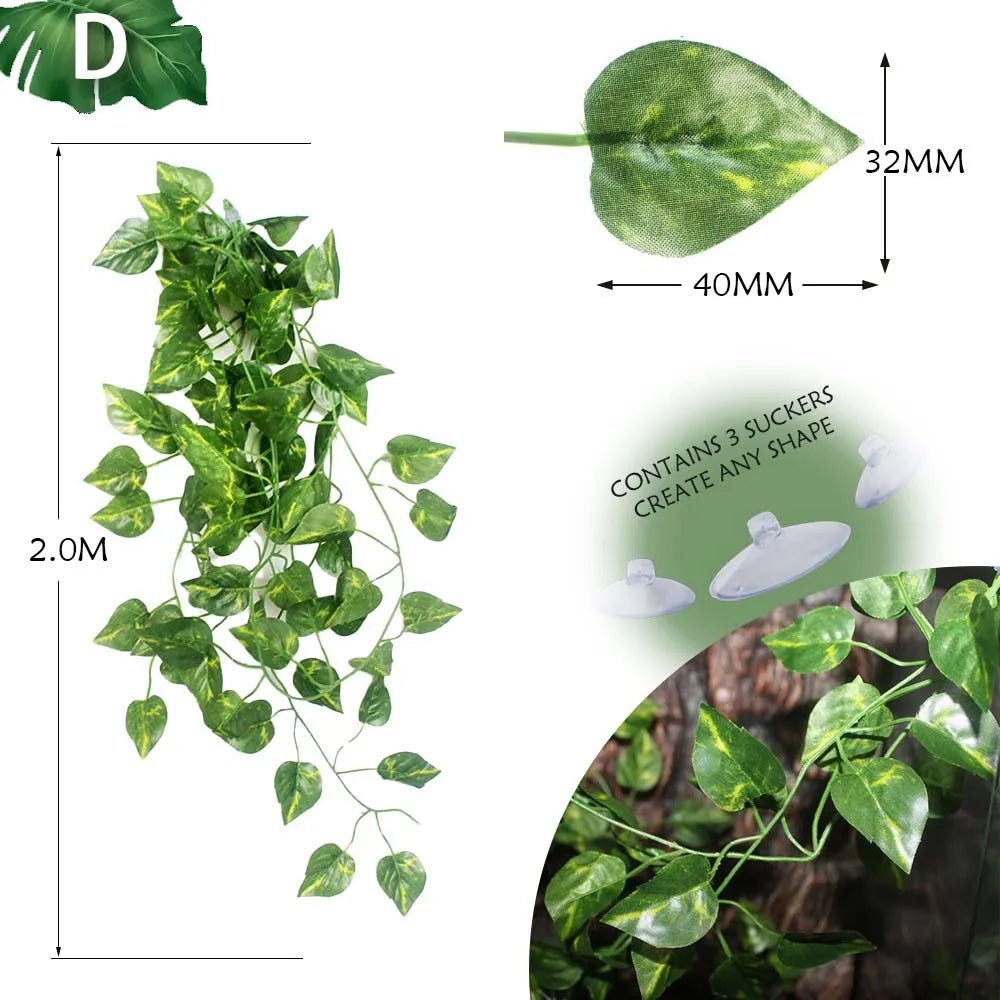 Wholesale Bulk Plant Decoration Reptile Plants With Suction Cup For Reptile Terrarium Amphibian Snake Lizard Climbing Pets Tank Habitat Decor - Furbury