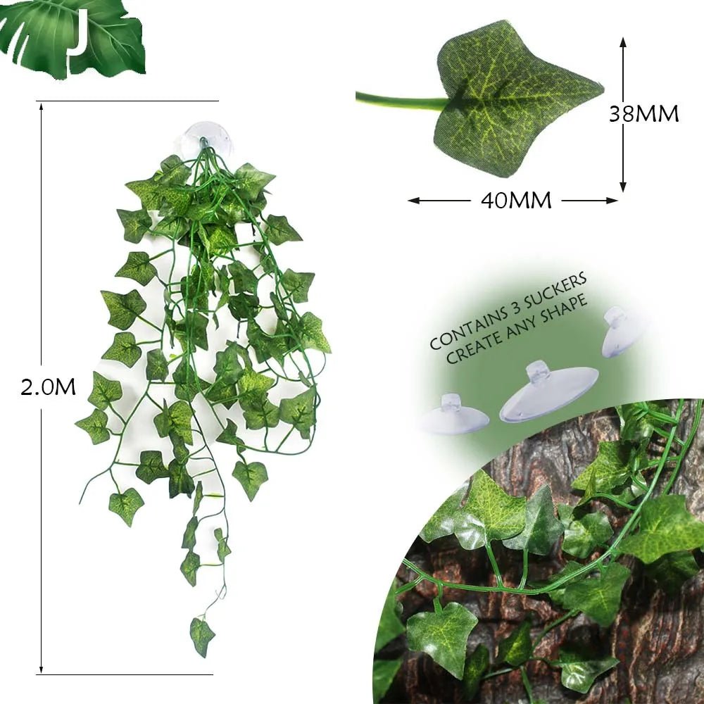 Wholesale Bulk Plant Decoration Reptile Plants With Suction Cup For Reptile Terrarium Amphibian Snake Lizard Climbing Pets Tank Habitat Decor - Furbury