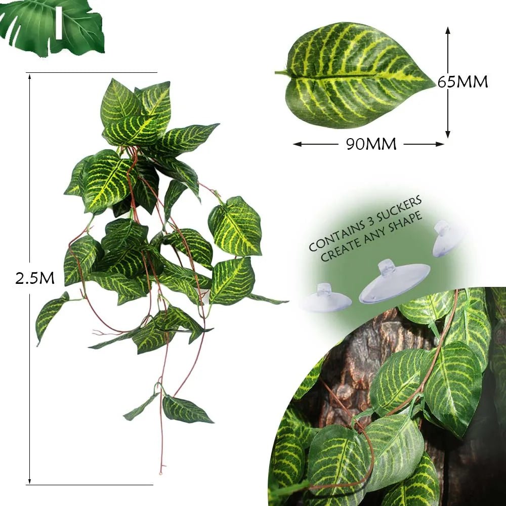Wholesale Bulk Plant Decoration Reptile Plants With Suction Cup For Reptile Terrarium Amphibian Snake Lizard Climbing Pets Tank Habitat Decor - Furbury