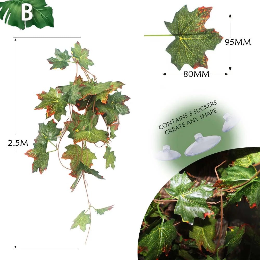 Wholesale Bulk Plant Decoration Reptile Plants With Suction Cup For Reptile Terrarium Amphibian Snake Lizard Climbing Pets Tank Habitat Decor - Furbury