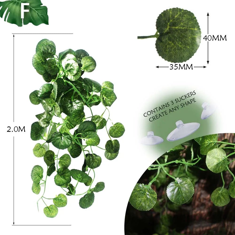 Wholesale Bulk Plant Decoration Reptile Plants With Suction Cup For Reptile Terrarium Amphibian Snake Lizard Climbing Pets Tank Habitat Decor - Furbury