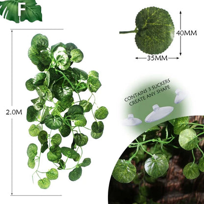 Wholesale Bulk Plant Decoration Reptile Plants With Suction Cup For Reptile Terrarium Amphibian Snake Lizard Climbing Pets Tank Habitat Decor - Furbury