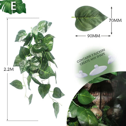 Wholesale Bulk Plant Decoration Reptile Plants With Suction Cup For Reptile Terrarium Amphibian Snake Lizard Climbing Pets Tank Habitat Decor - Furbury