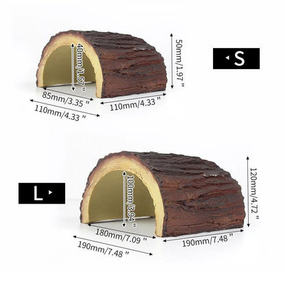 Wholesale Bulk Resin Turtle Reptile Hide Cave Reptiles Avoiding Caves Simulation Tree Bark Amphibians Landscape Lizard Feeding Box Decoration - Furbury