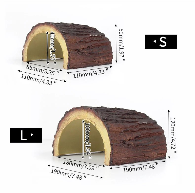Wholesale Bulk Resin Turtle Reptile Hide Cave Reptiles Avoiding Caves Simulation Tree Bark Amphibians Landscape Lizard Feeding Box Decoration - Furbury