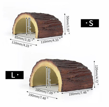 Wholesale Bulk Resin Turtle Reptile Hide Cave Reptiles Avoiding Caves Simulation Tree Bark Amphibians Landscape Lizard Feeding Box Decoration - Furbury