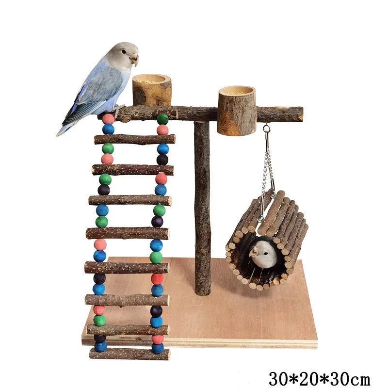Wholesale Bulk Solid Wood Parrot Stand Training Bird Stand Parrot Toys Desktop Training Stand Pole Interactive Playground Small Pet supplies - Furbury