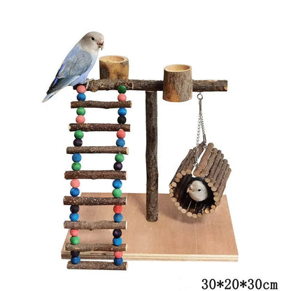 Wholesale Bulk Solid Wood Parrot Stand Training Bird Stand Parrot Toys Desktop Training Stand Pole Interactive Playground Small Pet supplies - Furbury