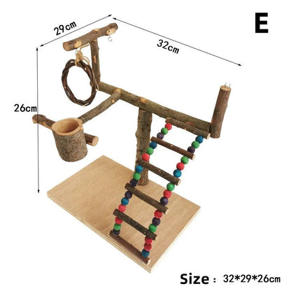 Wholesale Bulk Solid Wood Parrot Stand Training Bird Stand Parrot Toys Desktop Training Stand Pole Interactive Playground Small Pet supplies - Furbury