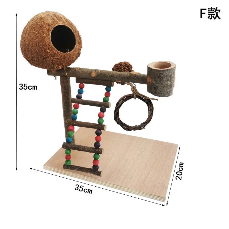 Wholesale Bulk Solid Wood Parrot Stand Training Bird Stand Parrot Toys Desktop Training Stand Pole Interactive Playground Small Pet supplies - Furbury