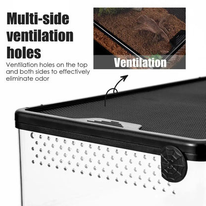 Wholesale Bulk Transparent Reptile Feeding Boxs Amphibian Insect Reptile Breeding Box Ventilated Hatching Container Reptile Terrarium Tanks - Furbury