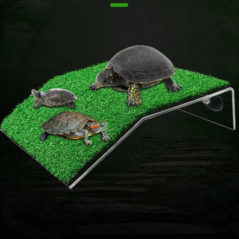Wholesale Bulk Turtle Basking Platform Suction Cup Habitat Simulation Lawn Ramp Turtle Dock Floating Island For Reptile Terrarium Accessory - Furbury