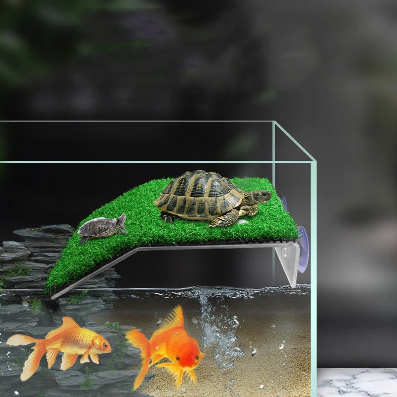 Wholesale Bulk Turtle Basking Platform Suction Cup Habitat Simulation Lawn Ramp Turtle Dock Floating Island For Reptile Terrarium Accessory - Furbury