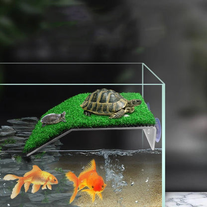 Wholesale Bulk Turtle Basking Platform Suction Cup Habitat Simulation Lawn Ramp Turtle Dock Floating Island For Reptile Terrarium Accessory - Furbury