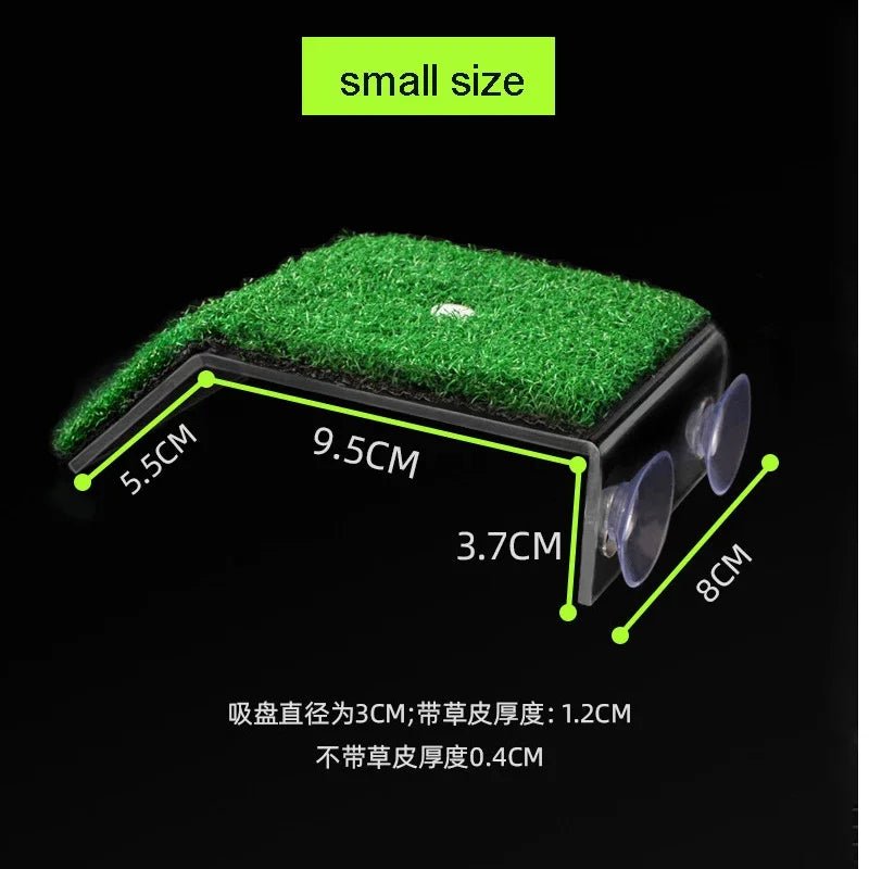 Wholesale Bulk Turtle Basking Platform Suction Cup Habitat Simulation Lawn Ramp Turtle Dock Floating Island For Reptile Terrarium Accessory - Furbury