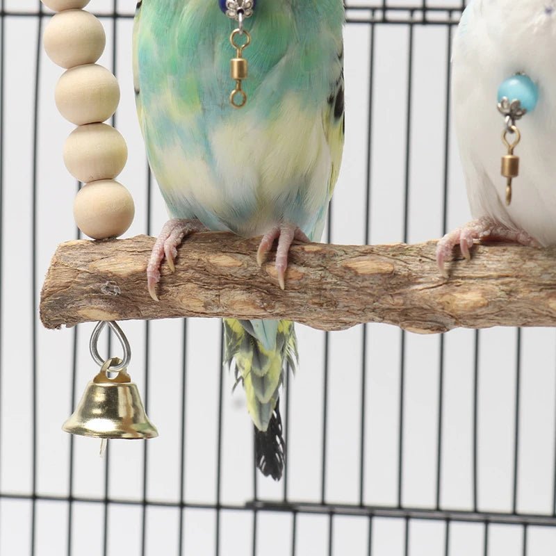 Wholesale Bulk Wooden Bird Swings Training Toy with Hanging Bell for Cockatiels Parakeets Cage Accessories Birdcage Parrot Perch Stand Play Gym - Furbury