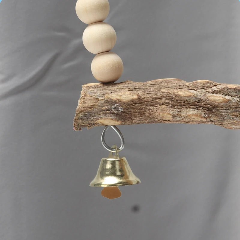 Wholesale Bulk Wooden Bird Swings Training Toy with Hanging Bell for Cockatiels Parakeets Cage Accessories Birdcage Parrot Perch Stand Play Gym - Furbury