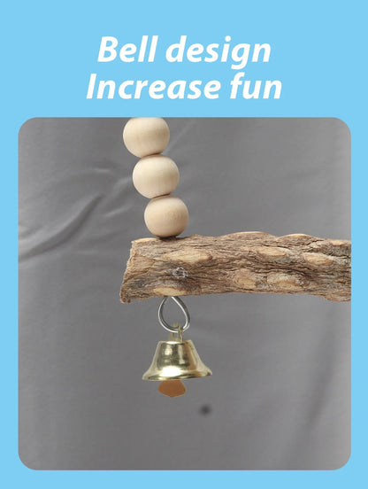 Wholesale Bulk Wooden Bird Swings Training Toy with Hanging Bell for Cockatiels Parakeets Cage Accessories Birdcage Parrot Perch Stand Play Gym - Furbury