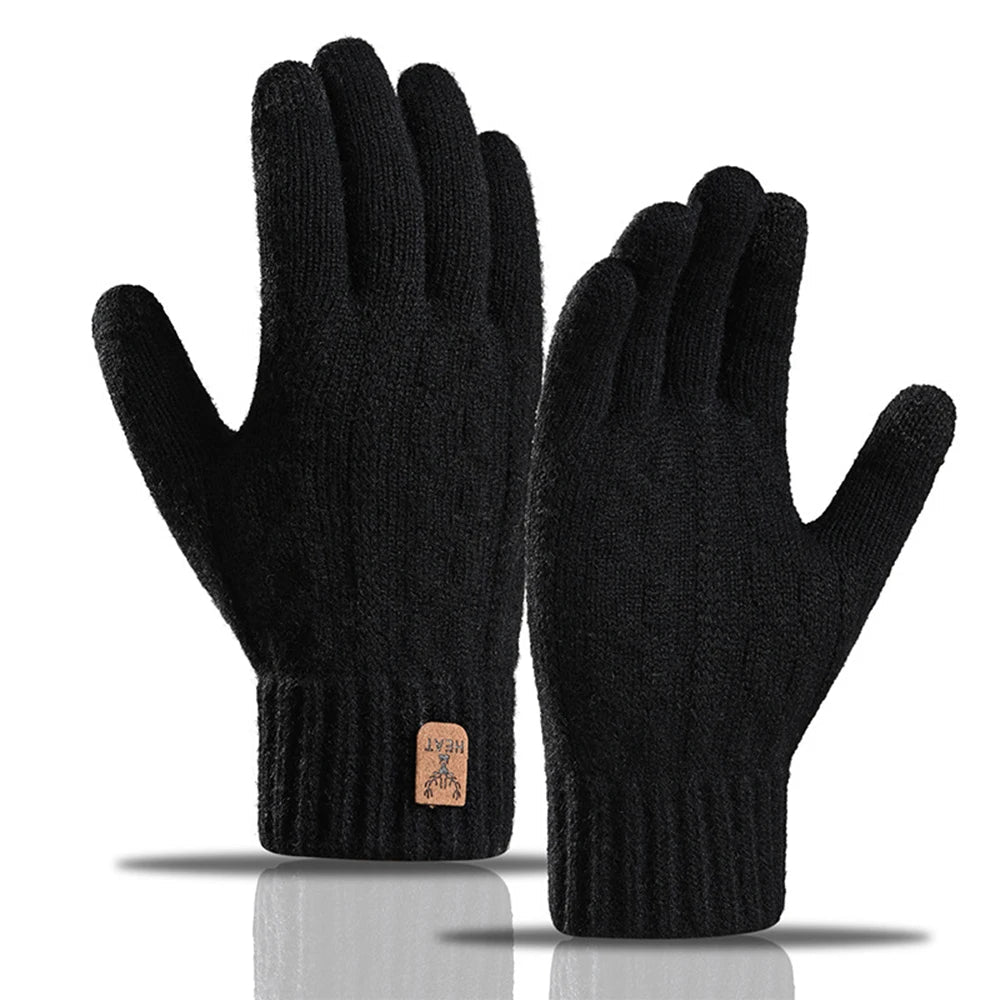 Winter Warm Gloves for Men and Women, Touchscreen Thickened Knitted Gloves, Outdoor Cycling Sports, Cold resistant Gloves - Checkouts UK