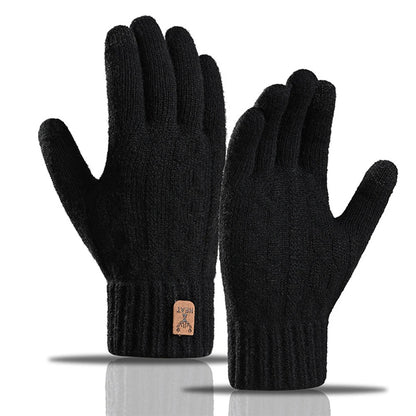 Winter Warm Gloves for Men and Women, Touchscreen Thickened Knitted Gloves, Outdoor Cycling Sports, Cold resistant Gloves - Checkouts UK