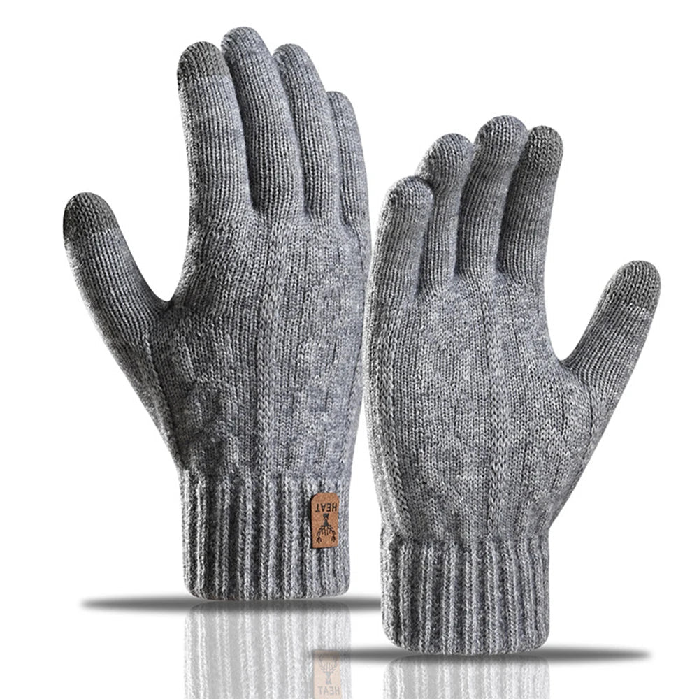 Winter Warm Gloves for Men and Women, Touchscreen Thickened Knitted Gloves, Outdoor Cycling Sports, Cold resistant Gloves - Checkouts UK