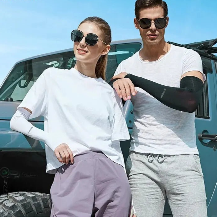 X - TIGER Cycling Arm Summer Ice Cloth Cycling Sleeves Sun Protection Unisex Breathable Running Volleyball Sleeves Outdoor - Checkouts UK
