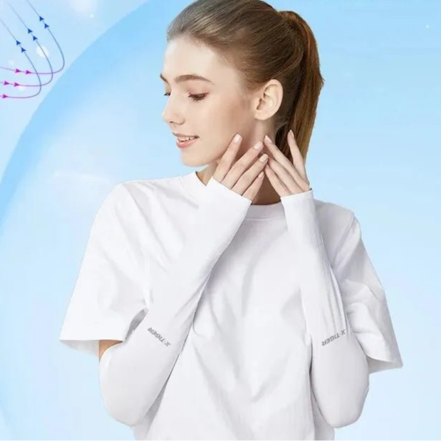 X - TIGER Cycling Arm Summer Ice Cloth Cycling Sleeves Sun Protection Unisex Breathable Running Volleyball Sleeves Outdoor - Checkouts UK